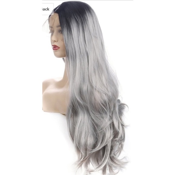 - 24” Ombre Black Gray Lace Front Wig *NEW*